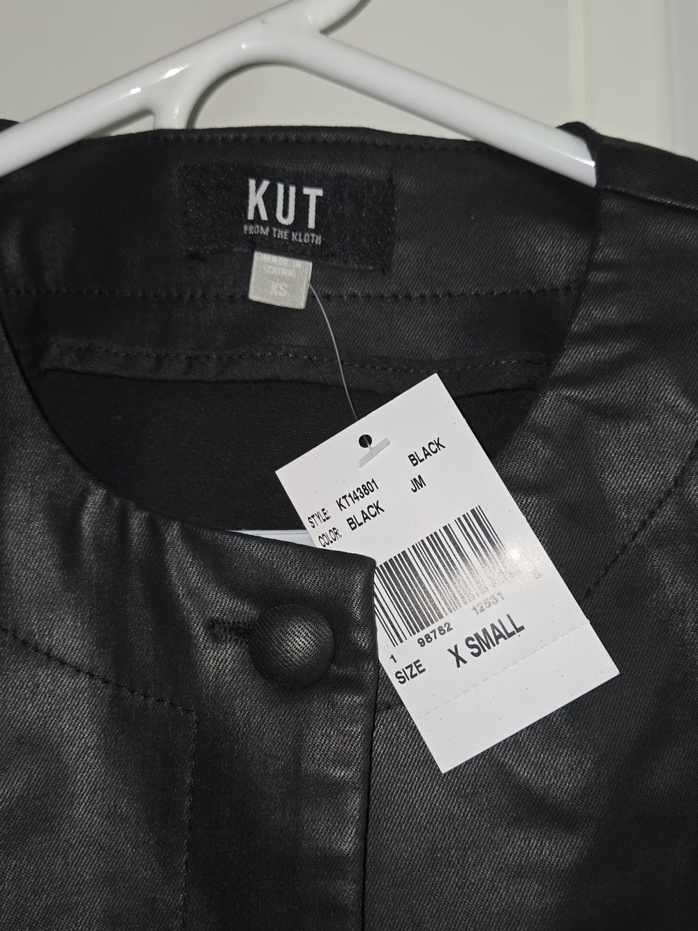 Kut from the Kloth Black Coated Button-Front Top - Picture 3 of 6